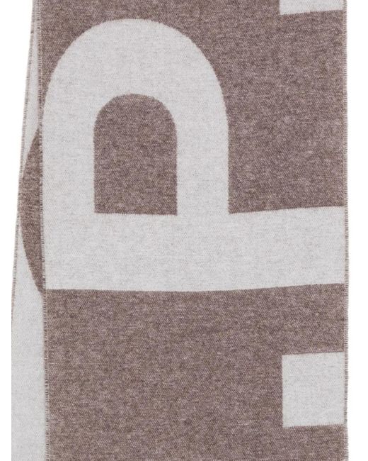 A.P.C. Gray Logo-Intarsia Scarf