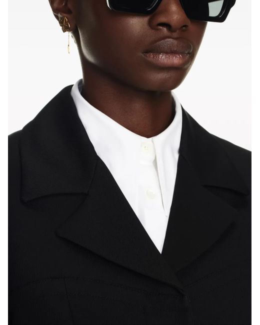 Off-White c/o Virgil Abloh Black Round Techno Gab Single-Breasted Coat