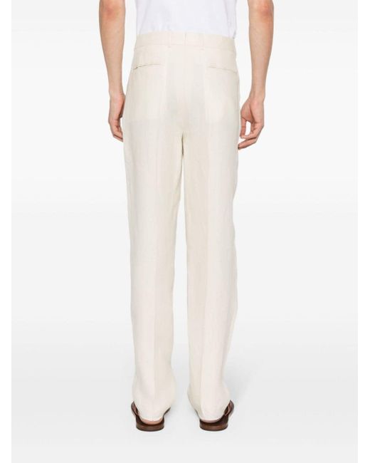 Pantalon fuselé en lin Zegna pour homme en coloris White