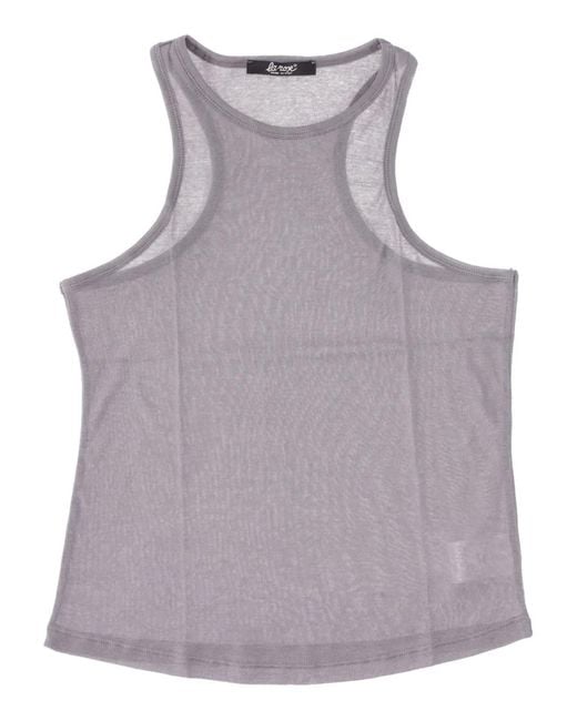 LA ROSE Purple Mesh Tank Top