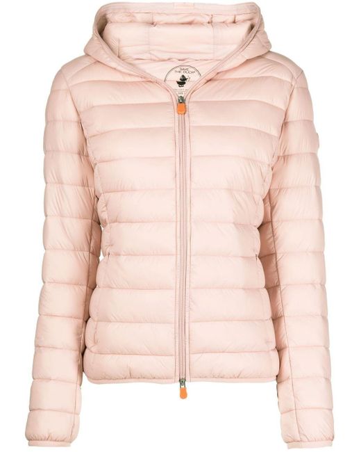 Save The Duck Daisy Hooded Puffer Jacket in Pink | Lyst