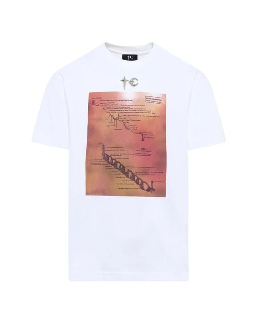 THUG CLUB White Fashion Hell Graphic-Print T-Shirt for men