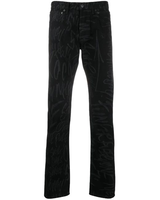 TAKAHIROMIYASHITA The Soloist Black X Disney Scribble Printed Trousers for men