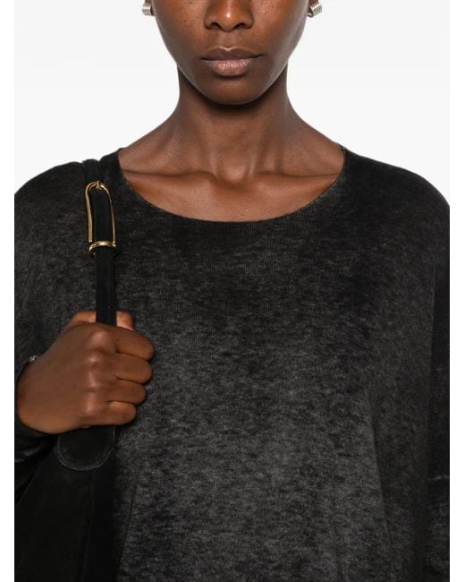 Avant Toi Black Faded-Effect Sweater