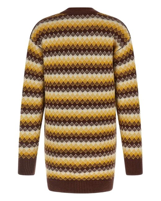 Auralee Red Patterned-Jacquard Cardigan