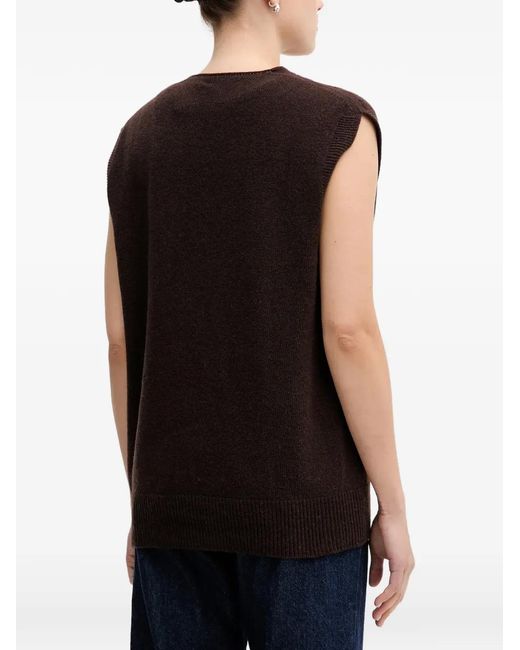 Sandro Ferrone Black V-Neck Vest