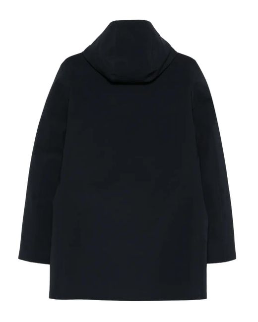 Rrd Black Hooded Button Coat for men
