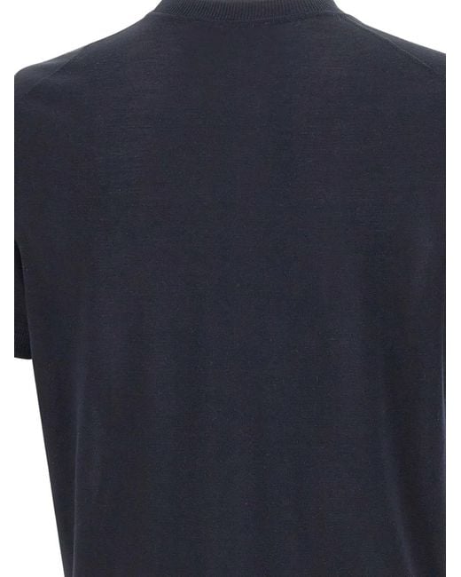 Boss Blue Pull En Soie Nottano À Manches Courtes for men