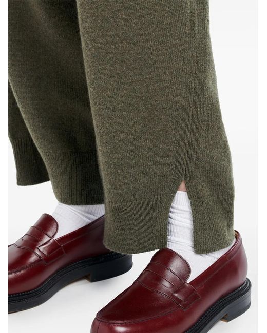 Barrie Green Tapered-Leg Cashmere Trousers