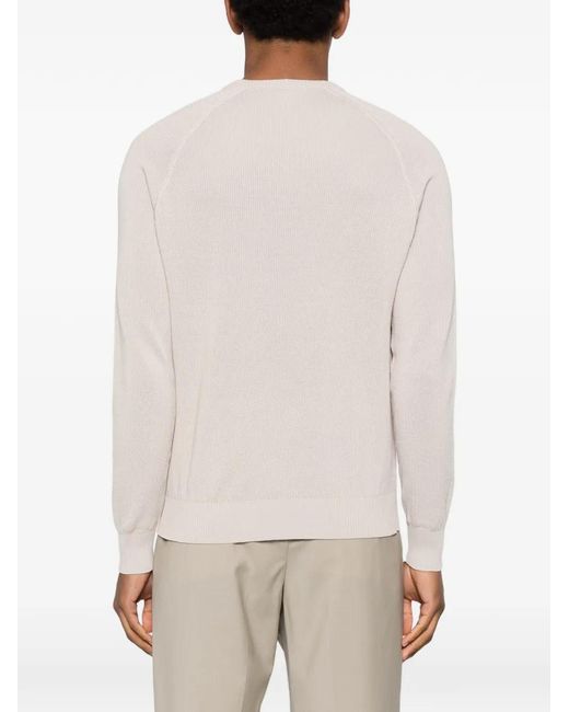 Eleventy White Round-Neck Sweater for men