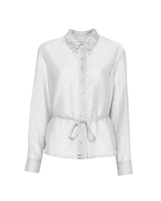 Low Classic White Tie-Waist Shirt