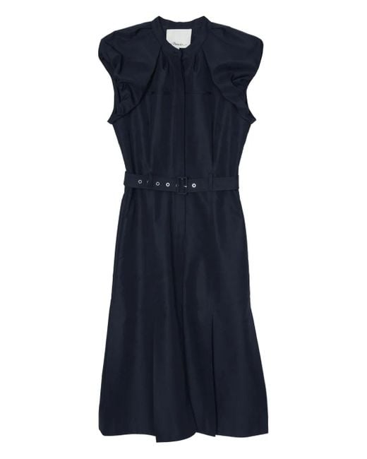 3.1 Phillip Lim Blue Midikleid aus Popeline
