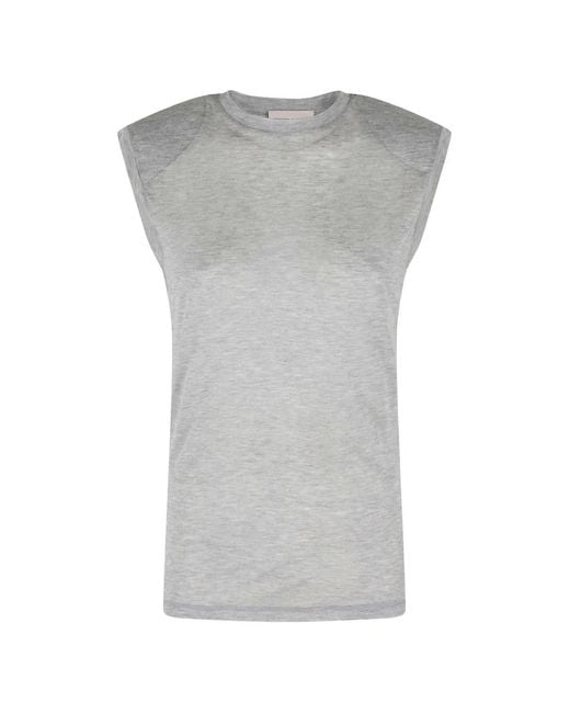 Semicouture Gray Crew-Neck Top
