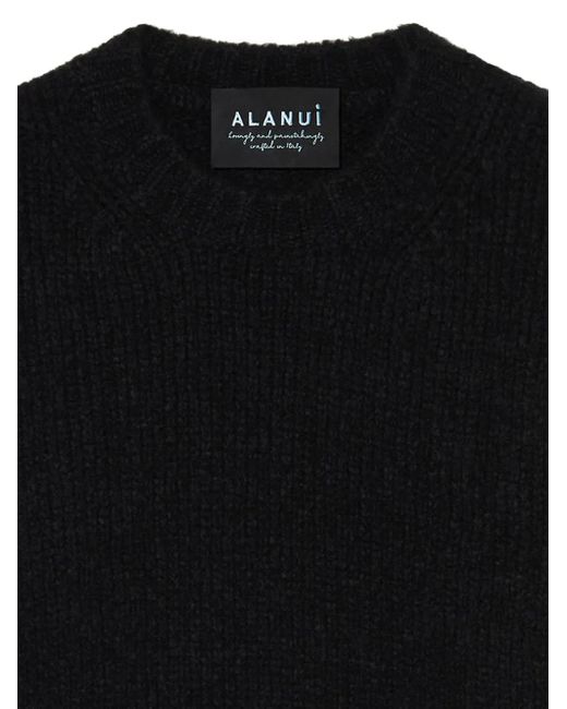 Alanui Geribbelde Sweater Met Ronde Hals in het Black voor heren