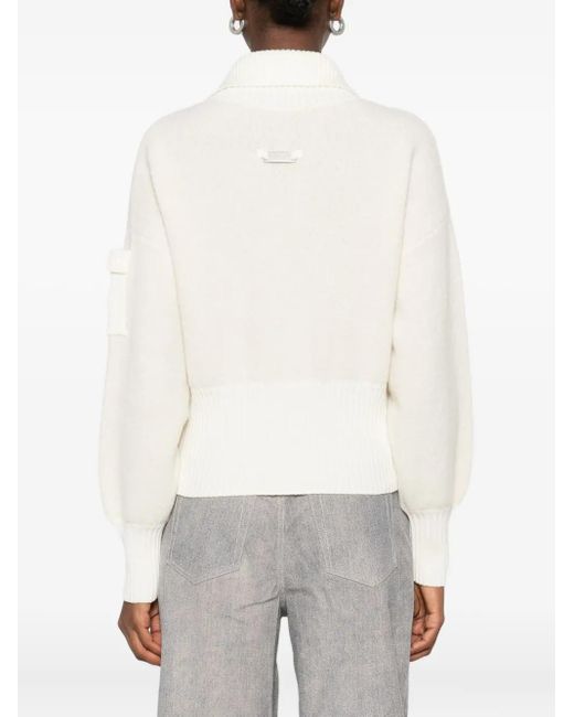 Canada Goose White Zip-Front Cardigan