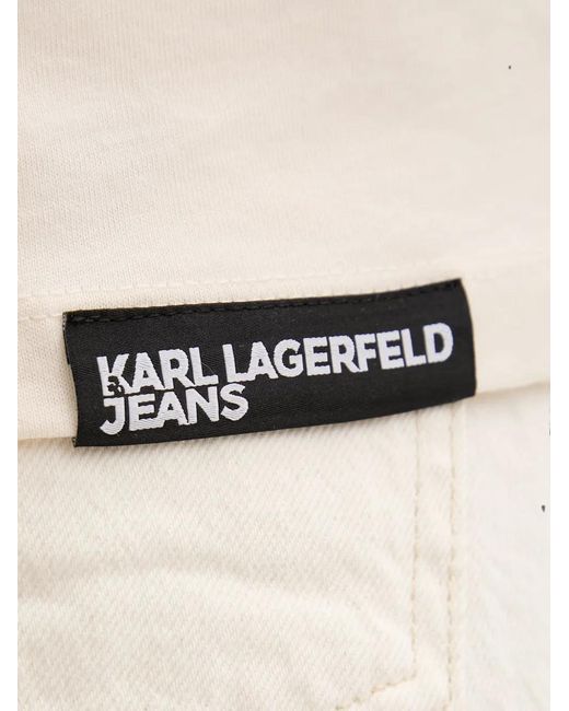 Karl Lagerfeld White Logo-Print Short-Sleeve T-Shirt