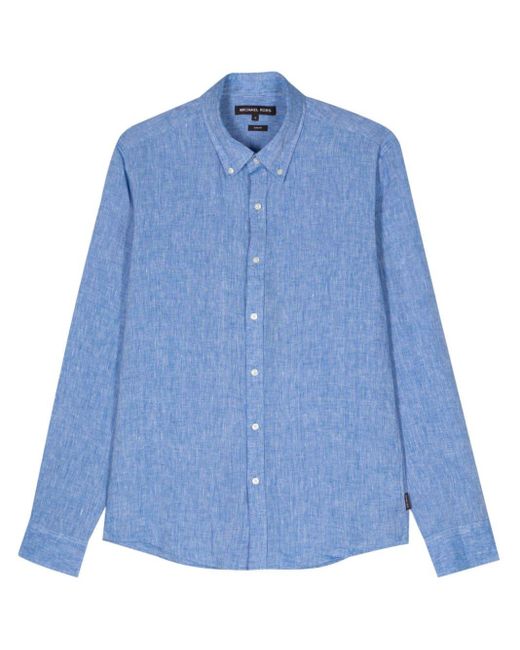 Michael Kors Linnen Overhemd in het Blue voor heren