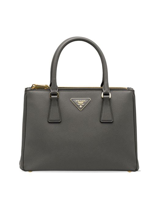 Bolso shopper Galleria pequeño Prada de Cuero de color Gris | Lyst