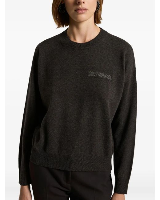 Peserico Black Verzierter Pullover
