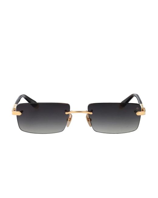 Maybach Black Rectangle-Frame Sunglasses for men