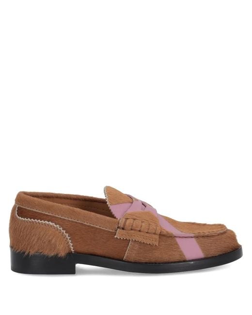COLLEGE Brown Strap Loafers