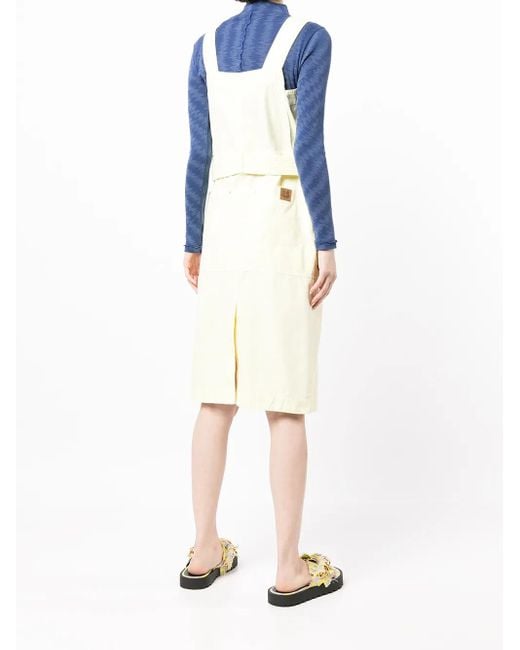 KENZO White Cotton Pinafore Dress