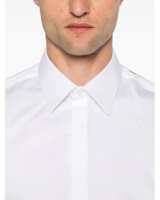 Carlo Pignatelli White Long-Sleeve Spread-Collar Shirt for men