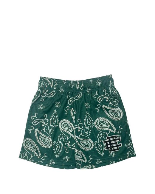 Eric Emanuel Green Paisley-Print Track Shorts for men