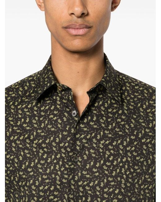 Paul Smith Green Graphic-print Cotton Shirt for men
