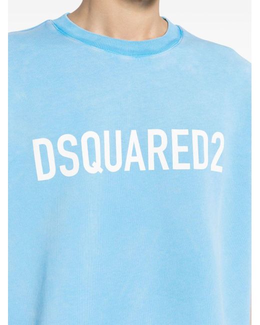 DSquared² Sweater Met Logoprint En Korte Mouwen in het Blue voor heren