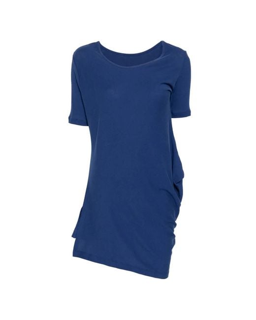 Yohji Yamamoto Blue Haut À Détail Drapé