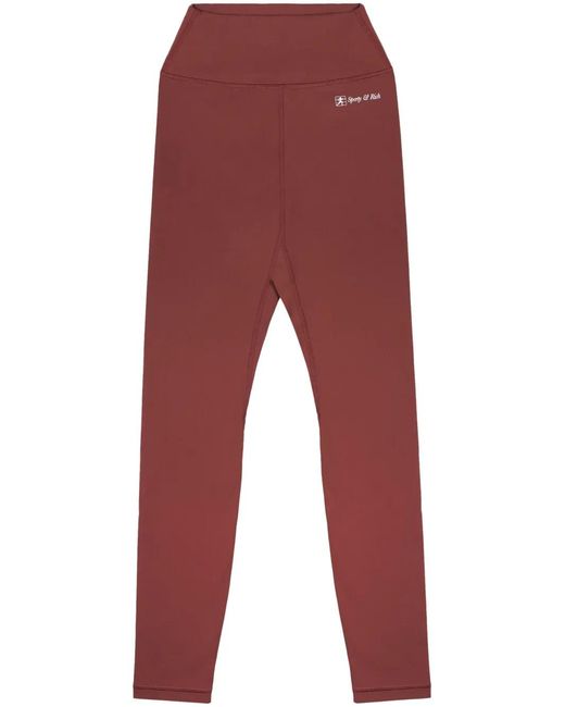 Sporty & Rich Red Runner Script High-Waisted Leggings