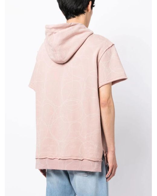 Haculla Pink Laser Short-Sleeve Hoodie for men