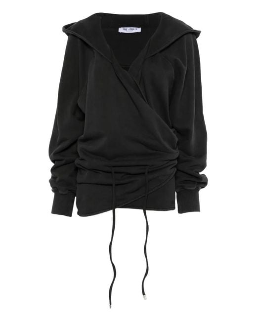 The Attico Black American Fleece Mini Dress