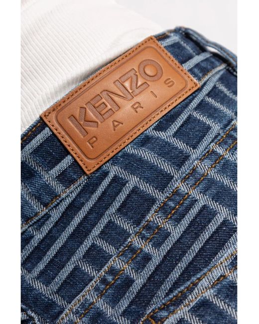 KENZO パターン フレアジーンズ Blue