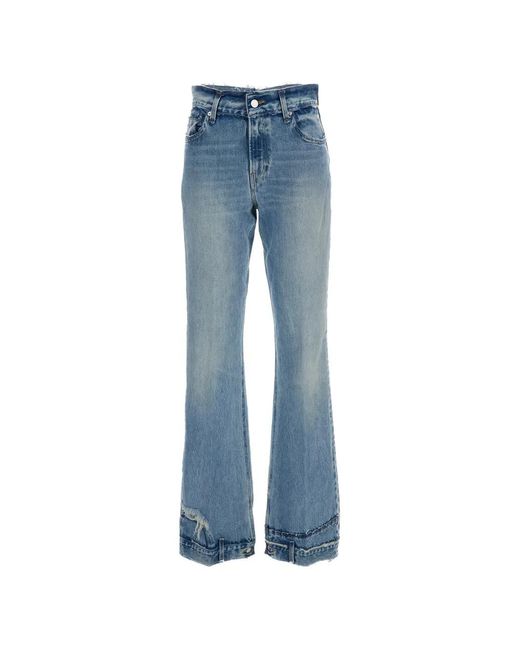 Haikure Blue Flora Faded Straight-Leg Jeans