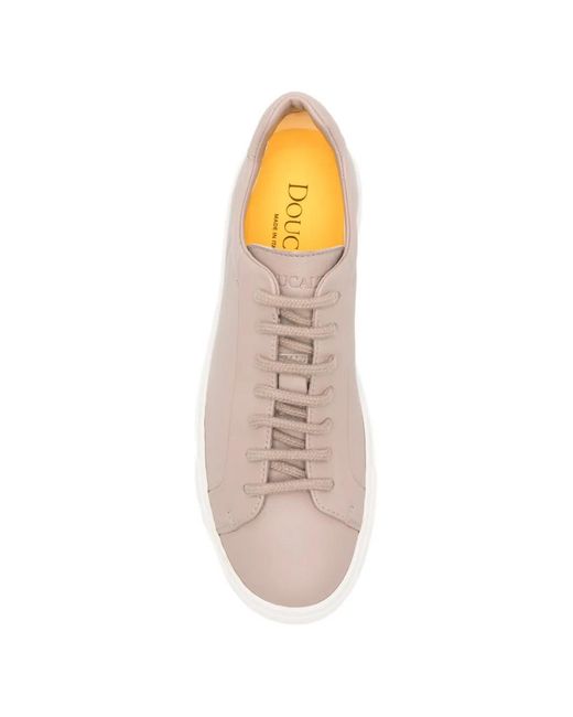 Doucal's White Leather Sneakers