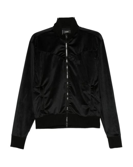 メンズ Amiri Velour Zip-up Jacket Black