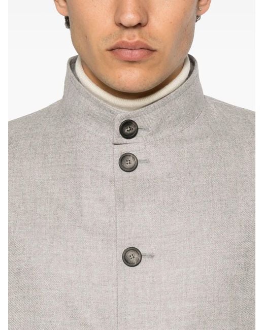 Tagliatore Button-Up Shirtjack in het White voor heren