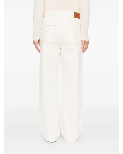 Sandro White Contrast-Stitch Jeans for men