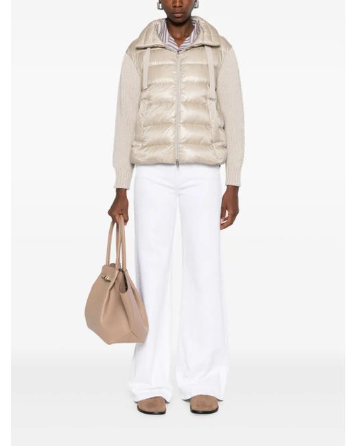 Herno Natural Down Jacket With Knitted