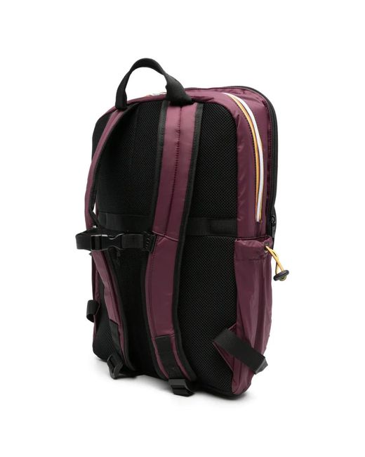 K-Way Purple Gizy Logo-Patch Backpack for men