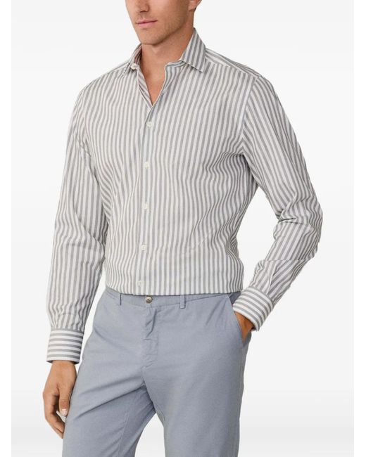 Hackett Gray Bengal Melange Stripe Shirt for men