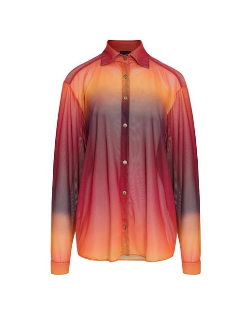Amir Slama Pink X Tati Barbieri Gradient Mesh Shirt