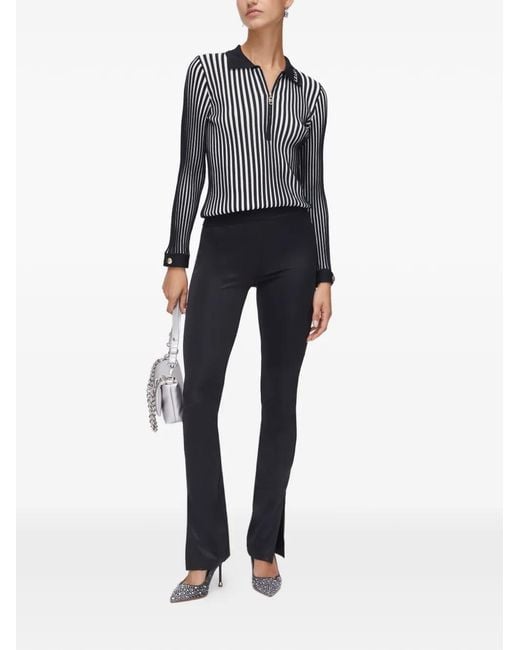 Liu Jo Black Half-Zip Ribbed Top