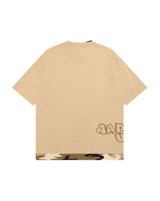 Aape By A Bathing Ape Natural Camouflage-Panel T-Shirt for men