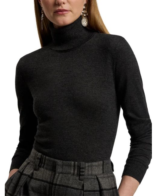 Ralph Lauren Black Turtleneck Cashmere Top
