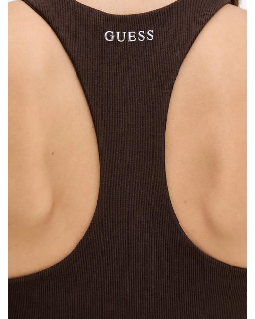 Guess Black Racerback Ribbed Top