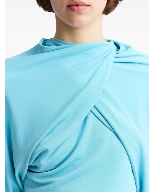 16Arlington Blue Alcide Draped Twist Top