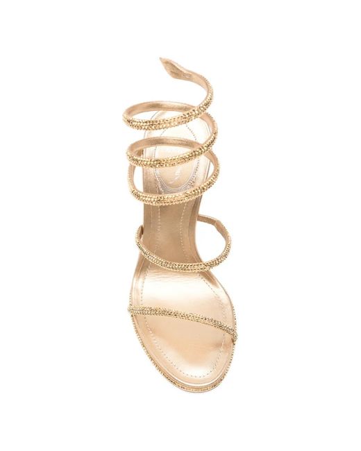 Rene Caovilla Metallic Cleo Heeled Sandals